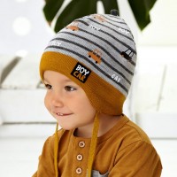 Detské čiapky - chlapčenské - pletené - prechodné jarné / jesenné model - 4/256 - 40/42